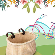 MAHFEI-Cestini Portaoggetti Cesto in Rattan Cestino della Bicicletta Cesto Appeso Cesto di Verdure Stile Casale Tessuto A Mano Raffinatezza Indossare (Color : Natural 29x20x18cm, Size : 1PCS)