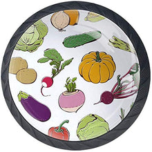 Colorful Vegetables Pomelli per Porta Set di 4 Pomelli per Mobili Manopole per Cassetti Cucina Armadio Vetro