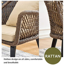 Aimir Set di Mobili da Giardino per Esterni, Set di Combinazioni di Sedie in Rattan per Famiglie con Tavolino in Vetro Mobili da Conversazione per Patio da Giardino per Tutte Le Stagioni