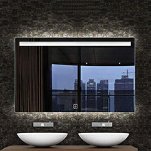Specchio retroilluminato con Pulsanti a sfioramento, Specchio da Bagno Illuminato a LED, antiappannamento, Luce Bianca/Calda (Orizzontale) 700x900mm