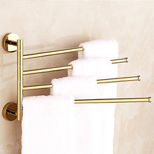Weare Home - Portasciugamani da parete con 4 barre in ottone dorato, pieghevole, con finitura dorata