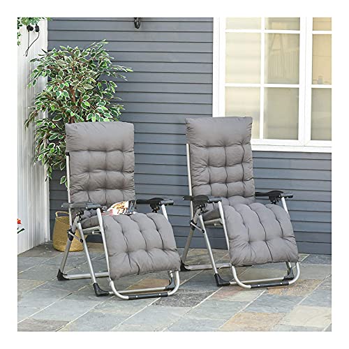 Tayer 2pcs Lettino Prendisole Sdraio Pieghevole, Giardino Pieghevole Lounge Chair, per Giardino Patio Esterno Sedie a Sdraio Sedie Lettino Lavandino Caricamento Fino a 300 kg con Cuscino Testa