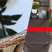 Tavolo in vimini in rattan mobili in patio e set sedia, Set di mobili da giardino in rattan, tavola e sedie creativi Clepsydra figura tavolo e sedie set da tavolino in vetro tavolino da caffè set pati