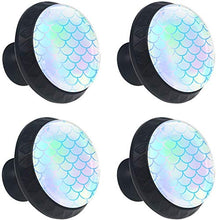 Motivo a squame a sirena verde Pomelli per Porta Set di 4 Pomelli per Mobili Manopole per Cassetti Cucina Armadio Vetro