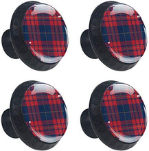 Plaid scozzese rosso blu scozzese Pomelli per Porta Set di 4 Pomelli per Mobili Manopole per Cassetti Cucina Armadio Vetro