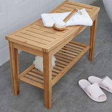 Doccia Panca Sgabello con Shelf - Impermeabile di bambù Spa Bagno Decor Bagno Organizzatore - Legno Panchina for Interni o Esterni USA