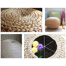 LTINN Cuscini Rotondi in Tatami Intrecciati in Paglia Intrecciata a Mano, sgabelli da Soggiorno rialzati, Rattan Naturale Intrecciato, nessun Odore, Resistente e Resistente