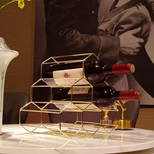 Pandao Portabottiglie per Vino, Portabottiglie da Tavolo a Nido dape, Portabottiglie Orizzontali per Vino, Portabottiglie per Vino da 6 Bottiglie, Portabottiglie per Vino Moderno in Metallo