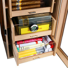 Humidor Cabinet - Scatola Portasigari Humidor - Vetrina Humidor in Legno Di Cedro Vernice Per Pianoforte Con Umidificatore e Igrometro Digitale