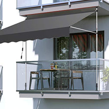 Hengda 150 * 120cm Tenda da Sole Retrattile Avvolgibile Manuale con Pali di Supporto Impermeabile