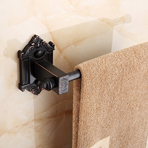 MBYW, portasciugamani moderno e minimalista, portasciugamani da bagno in stile europeo, portasciugamani singolo, vintage, nero, montaggio a parete, adatto per bagno, camera da letto, cucina, ufficio
