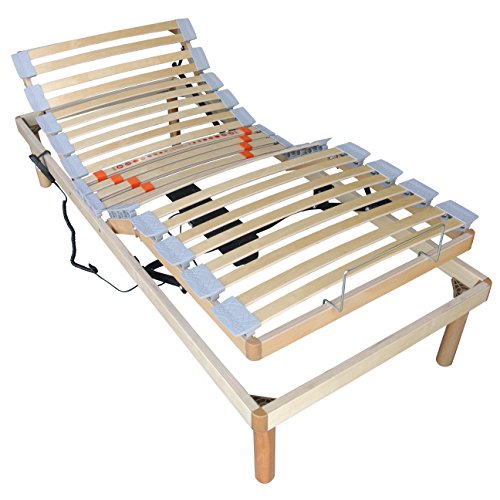 Baldiflex Emporio Rete Singola Elettrica Motorizzata Ergonomica Doghe Listelli di Faggio 80 x 190 cm Modello Aladino