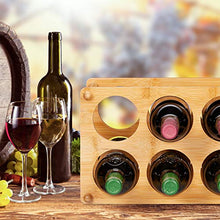 Relaxdays 10028815 Cantinetta in bambù, 6 Bottiglie, Porta Vino da Tavolo, Espsoitore da Cucina, 21x32x18,5 cm, Naturale