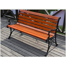 Panchina Giardino Terrazza Panche per Tempo Libero All'aperto, Panca da Esterno Resistente Aintemperie con Struttura Ghisa e Legno Massello Anticorrosivo, Panchine Decorative retrò per Portici Prati