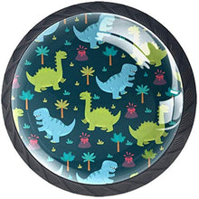 Dinosaur in The Forest Pomelli per Porta Set di 4 Pomelli per Mobili Manopole per Cassetti Cucina Armadio Vetro