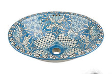 Lorena - Lavabo da incasso Talavera messicano, modello Cerames, 44,5 x 36 x 13 cm, ovale