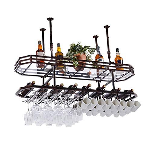NMDCDH Porta Bicchiere da Vino, Decorazione Creativa del bancone Bar Capovolto, Porta calici, Appendiabiti, Porta Bicchiere D'uva Domestico Europeo (Colore: Marrone, Dimensioni: 80 * 35 c