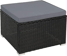 Mobili da giardino Set di divano 3 sedile, vite di sedile per il tempo libero Gruppo di vimini, rattan mobili divano set di pasto giardino set balcone set,Black
