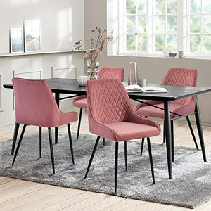 Amesii123 - Sedia da pranzo elegante in morbido velluto, comoda seduta ergonomica con schienale multiplo forniture per soggiorno, cucina, colore: Rosa