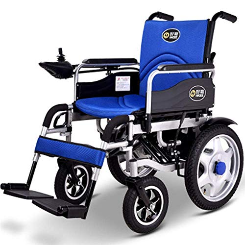 FTFTO Accessori per la casa Anziani Disabili Anziani Pratica Sedia a rotelle elettrica Sedia a rotelle Pieghevole Intelligente Scooter Leggero Dual Purpose Fourwheeler Blu