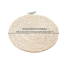 LTINN Tatami Rotondo Intrecciato a Mano, Tifa Naturale densa e rigorosa, Spessa, Traspirante, Naturale, Tappetino Yoga, Tappetino