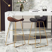 YUBINjiubadeng Sgabello da Bar Bar Moderno Sgabello da Bar Sedia Imbottita Sgabello Alto, sede Brown PU con Base Metallica Bar Stool for la Cucina, bistrot, caffè, Pub Max.carico 200kg