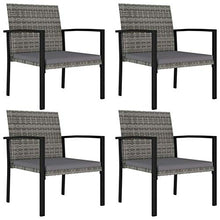 Tidyard Set da Pranzo da Giardino con Cuscini in Polyrattan 5 pz Set da Giardino Tavolo e Sedie in Rattan Tavolo Rettangolare e 4 Sedie,Set Mobili da Giardino in Polyrattan