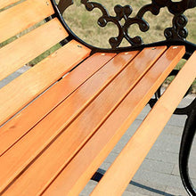 LXLH Panca da Giardino Sedile Sedia da Giardino Panca da Esterno Bar in Legno Panchina in Ferro battuto Doppia Sedia da Esterno in Legno massello Sedia da Giardino per Il Tempo Libero Sedia da es