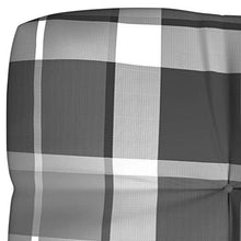 vidaXL Cuscino Divano da Giardino Quadri Grigio 120x40x12 cm in Tessuto