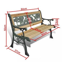 Tuduo - Panchina da giardino per bambini con motivo animali, 80 x 24 cm