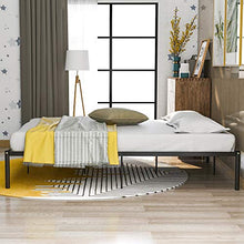 WGYDREAM Letto Base per Rete Solida in Metallo con Struttura del Letto Singolo Nera per Ampio Spazio di Archiviazione per Adulti, Senza Attrezzi per Il Montaggio, 200x140 Cm