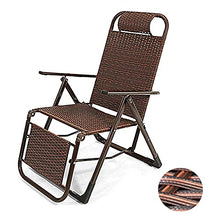 LINGZE Sedia da Giardino in Rattan, Sedia a Sdraio reclinabile Pieghevole per Giardino, Patio, Cortile