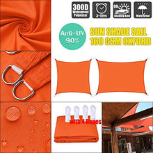 CH-GTJ Tenda A Vela Parasole Rettangolare, Telo da Sole Esterno Vela Ombreggiante in HDPE, Impermeabile Antivento Protezione UV per Giardino Terrazza Campeggio,Arancia,5X7m