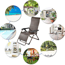 AAGYJ Sedia a Sdraio da Giardino Sedie da Giardino Pieghevole reclinabile Sedia a gravità Zero Rattan Sedie da Giardino in Vimini Sedie a Sdraio reclinabili Sedie a Sdraio