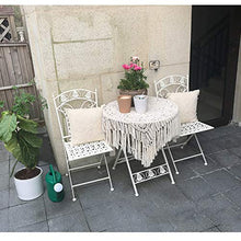CGBF-Mobili da Balcone per Patio 3 Pezzi,Bistro Set 2 Sedie e 1 Tavolo per Balcone da Giardino,Facile da Piegare, Resistente alle Intemperie,Bianca