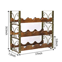 X-cosrack rustico impilabile per 12 bottiglie di vino a 3 ripiani autoportanti per vino, supporto da bancone e liquori, 41,9 x 17,8 x 41,9 cm, design H-Patent