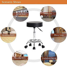 LIZHIQIANGdiaodeng Rotonda Sgabello Rotazione di 360 Gradi Bar Stool 5 Ruote girevoli Sedia for Sala da Pranzo Cucina Salotto Sala di Ricreazione Office Cafe, Nero, Bianco (Color : Black)