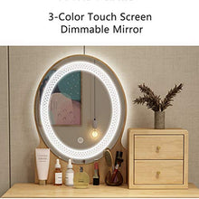 DD&QG Tavolo da Trucco con 2 Cassetti Scorrevoli,Toeletta con Specchio di Attenuazione Touch Screen,Moderno Camera da Letto Tavolo Cosmetici Specchio E Set di Sgabello-Noce 80x40x126cm(31x16x50inch)