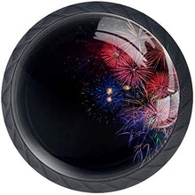 Fuochi d'artificio colorati Pomelli per Porta Set di 4 Pomelli per Mobili Manopole per Cassetti Cucina Armadio Vetro