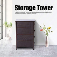 GWFVA Cassettiera Stretta con 4 cesti in Tessuto, 45 x 30 x 95 cm, Organizer Multiuso per Camera da Letto con cassetti Stile Classico