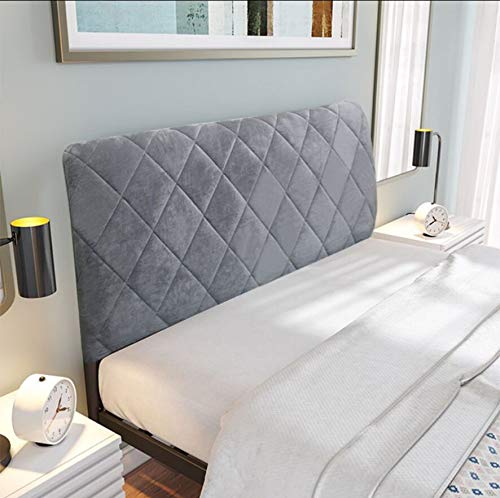 Copertura per Testiera per Letto Copri Testata Letto Matrimoniale/Singolo Premium Imbottita Elastica Copritestata Letto Velluto Fodera Protezione Anti-collisione Cuscino