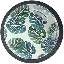 Modello di foglie verdi dell'acquerello Pomelli per Porta Set di 4 Pomelli per Mobili Manopole per Cassetti Cucina Armadio Vetro