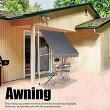 Cocoarm Tenda a Pinza Tenda da Balcone Regolabile in Altezza Resistente ai Raggi UV con manovella per Porta Finestra Esterna (Grigio)