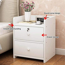 ZZFF 33cm Comodino con 2 cassetti Organizzatore Armadio da Custodia da Comodino in Legno con Serratura (Color : A)