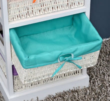 ts-ideen - Cassettiera comò con 3 cesti dalla fodera colorata, colore: Bianco, Arancio, Verde, Lilla