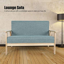 HYM Tessuto in Legno 2 Posti Divano, Poltrona Divano Lounge per Camera da Letto Soggiorno Ufficio Giardino Cortile