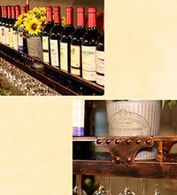 WURE Portabottiglie rovesciabile Porta Ferro battuto a Muro Portabicchieri pensile Europeo Portabottiglie da Vino Altezza Regolabile Bar Bicchieri da Vino a casa Mensola Ornamenti creativi Calice