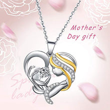 Baoxiaohed Collana in Argento Sterling, Collana A Ciondolo Singolo Cuore in Stile Argento Sterling 925, Adatta per Festa della Mamma, Regali di Anniversario E Regali di Compleanno