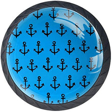 Modello nero di ancoraggio della nave blu Pomelli per Porta Set di 4 Pomelli per Mobili Manopole per Cassetti Cucina Armadio Vetro