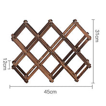 LHQ-HQ Vino Vino Vino Rack Rack Decorazione 10 Bottiglie di Vino Rack di Legno Bottiglia piegante di Free Standing Bar Legno Posizione